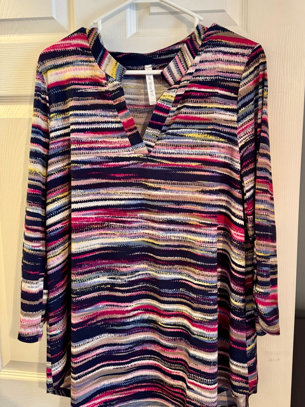 Dear Scarlett Navy Multicolor Striped Top